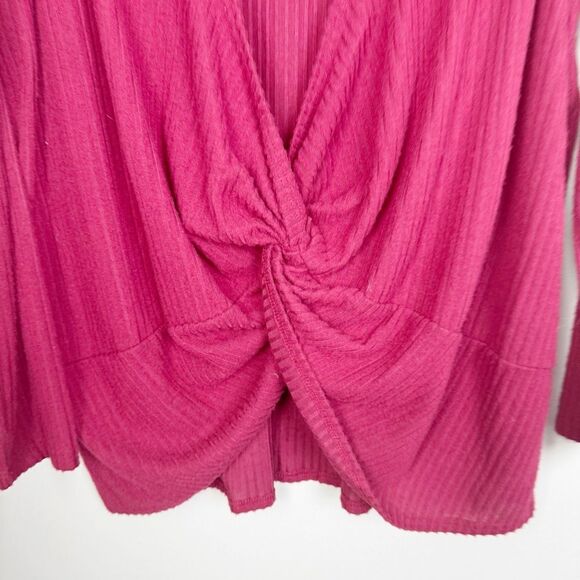 ENTRO | NEW Maroon Ribbed Backless Twist Lightweight Sweater Top Women’s Size M - Picture 7 of 10